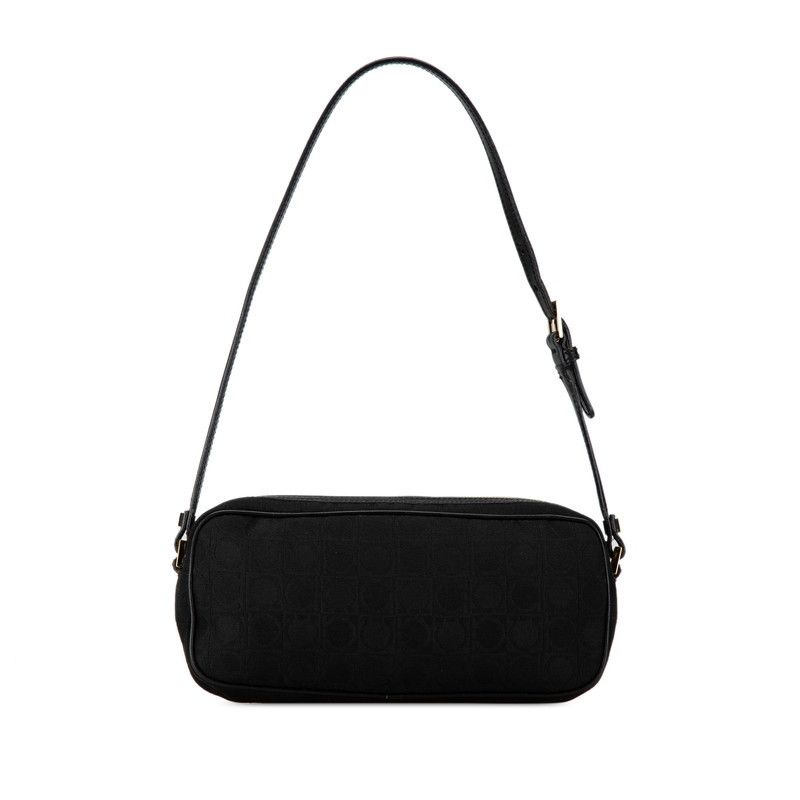 Salvatore Ferragamo Salvatore Ferragamo Salvatore Ferragamo Gancini Canvas Leather Shoulder Bag Canvas Shoulder Bag in Great Condition Size ONE SIZE - 3 Thumbnail