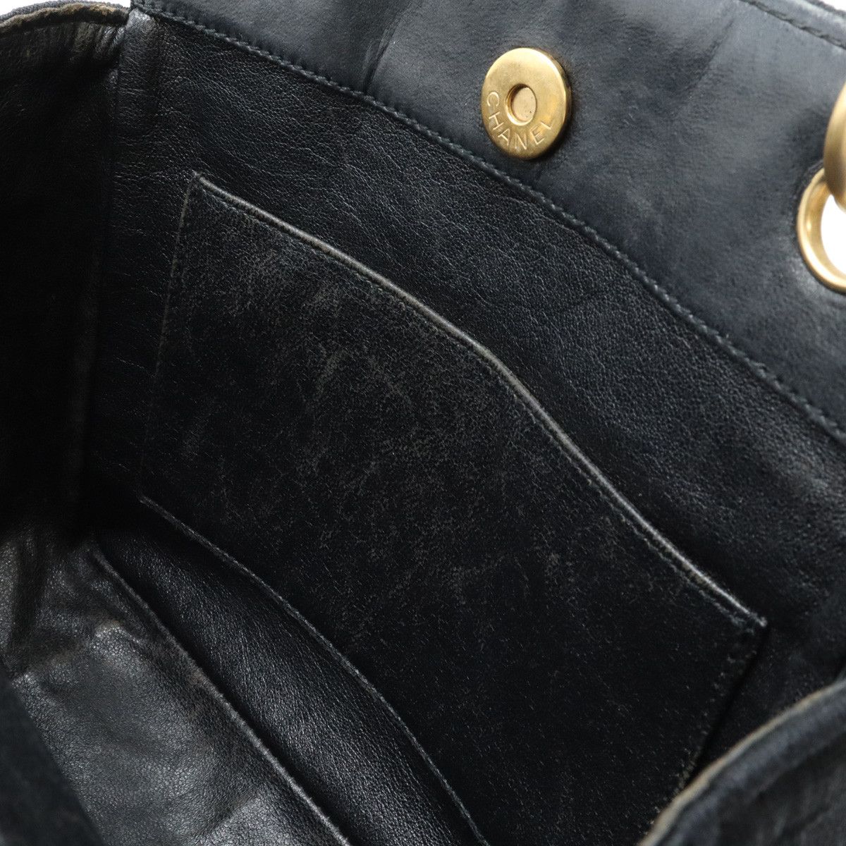 Chanel Chanel Chanel Cotton Jersey/Leather Chocolate Bar Chain Tote Bag Shoulder Bag Canvas Shoulder Bag in Good Condition Size ONE SIZE - 6 Thumbnail