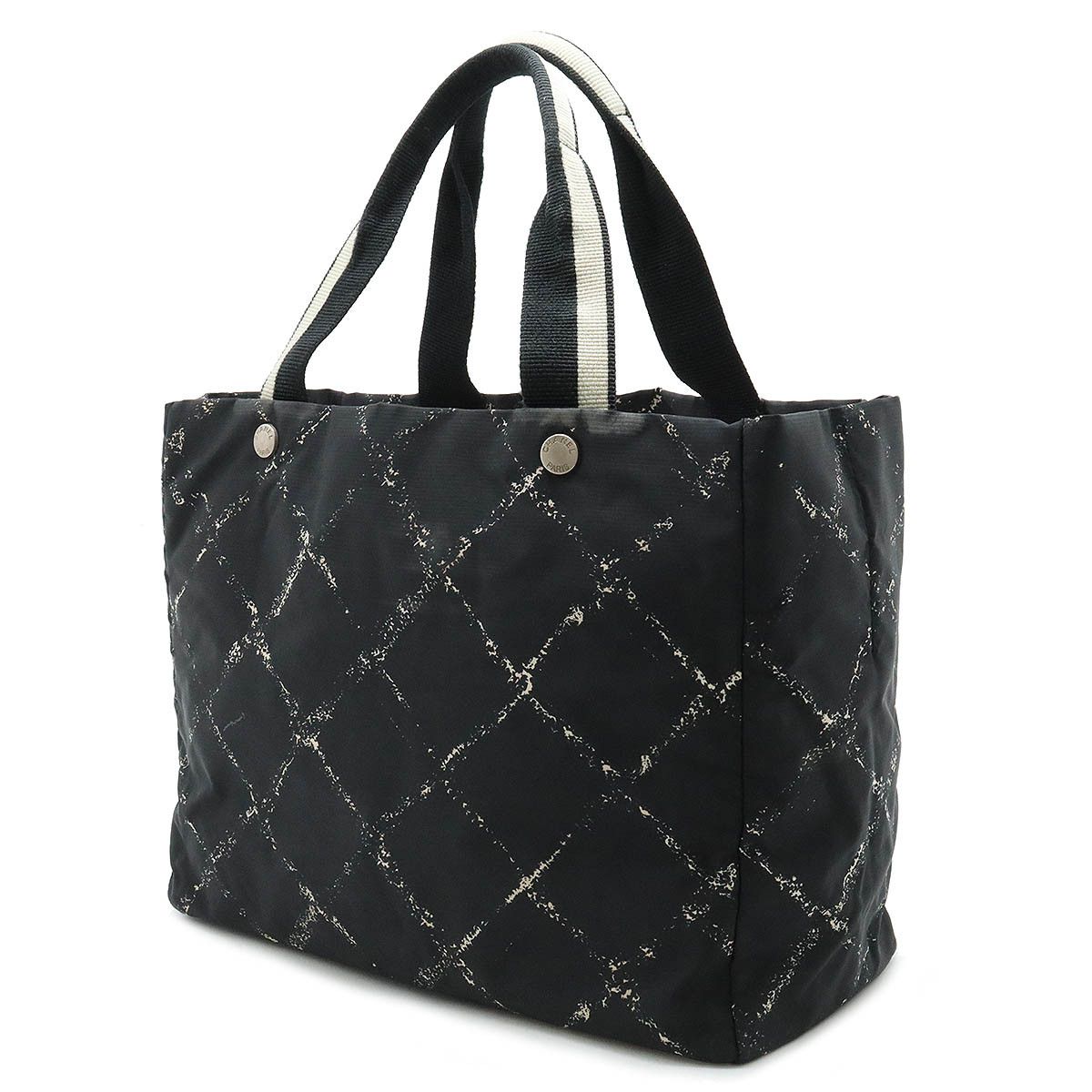 Chanel Chanel Chanel Nylon Old Travel Line Tote MM Shoulder Bag Black Red Canvas Tote Bag in Very Good Condition Size ONE SIZE - 2 Thumbnail