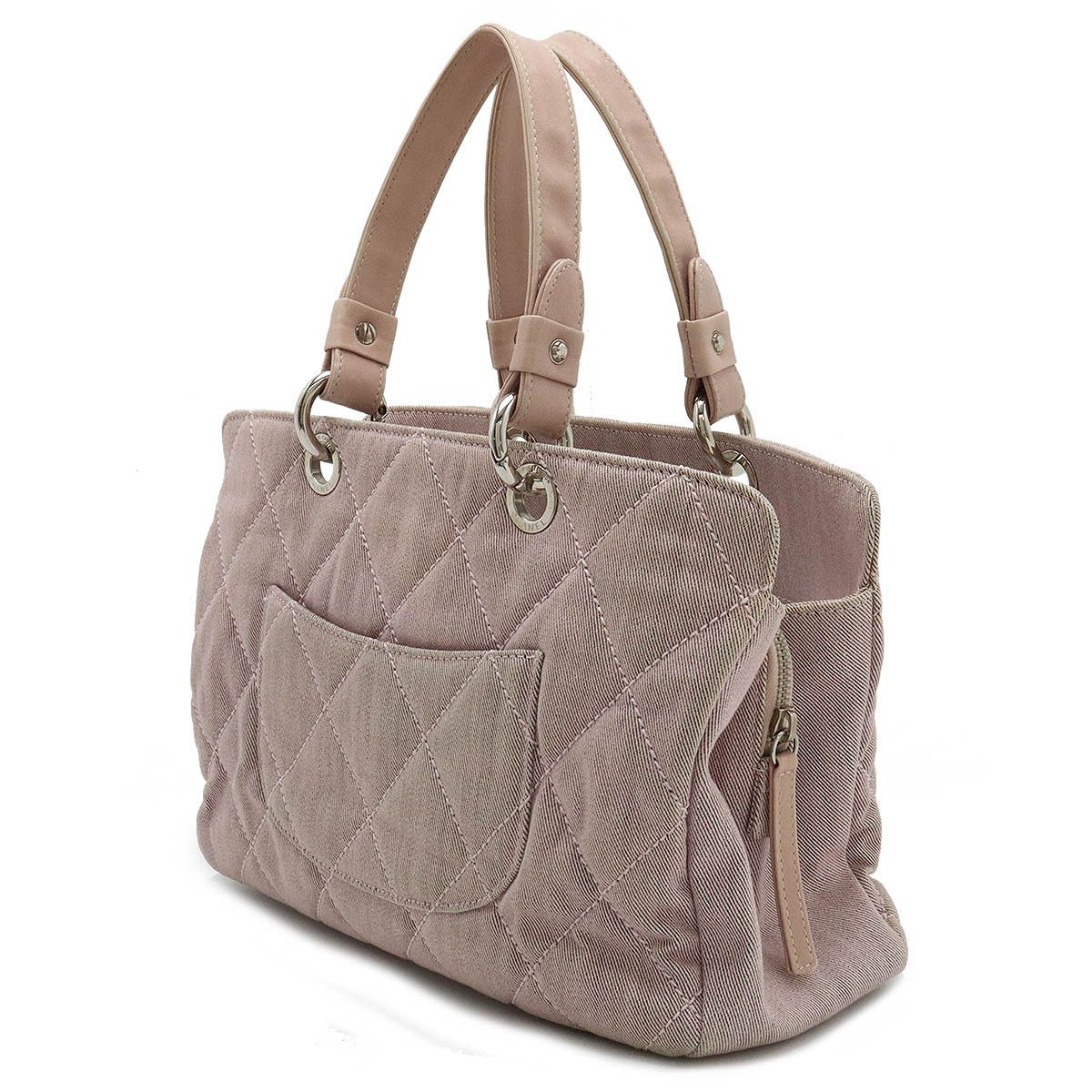 Chanel Chanel Chanel Matelasse Coco Mark Canvas/Leather Handbag Tote A46885 Canvas Tote Bag A46885 in Very Good Condition Size ONE SIZE - 2 Thumbnail