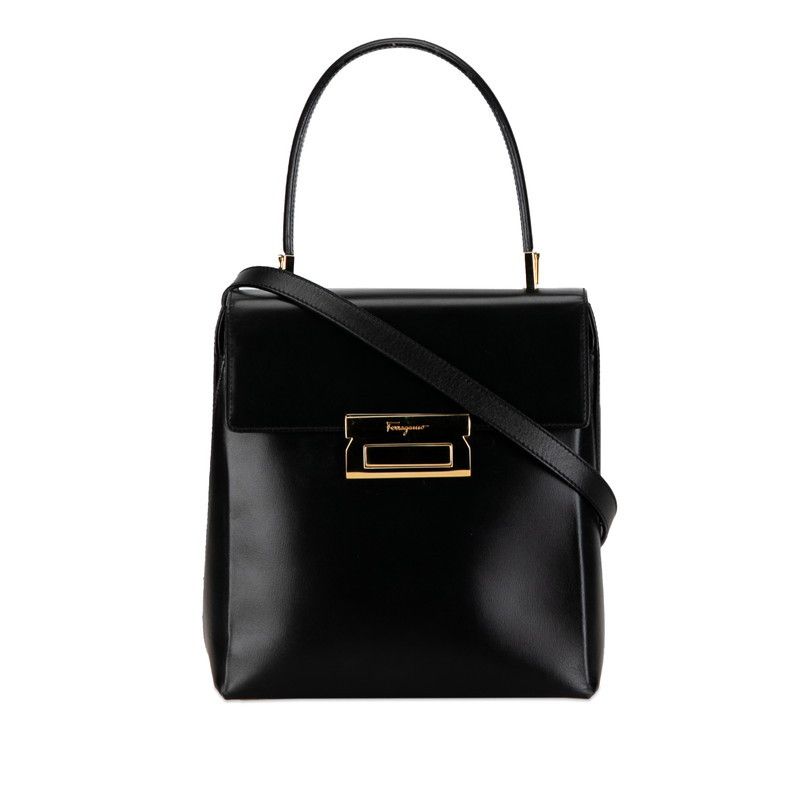 Salvatore Ferragamo Salvatore Ferragamo Salvatore Ferragamo Leather 2WAY Handbag AQ-21 8739 Black Leather Handbag AQ-21 8739 in Very Good Condition Size ONE SIZE - 2 Thumbnail