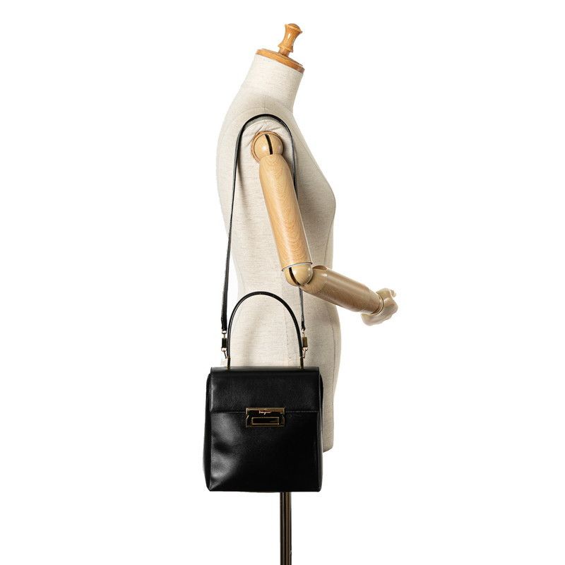 Salvatore Ferragamo Salvatore Ferragamo Salvatore Ferragamo Leather 2WAY Handbag AQ-21 8739 Black Leather Handbag AQ-21 8739 in Very Good Condition Size ONE SIZE - 9 Thumbnail