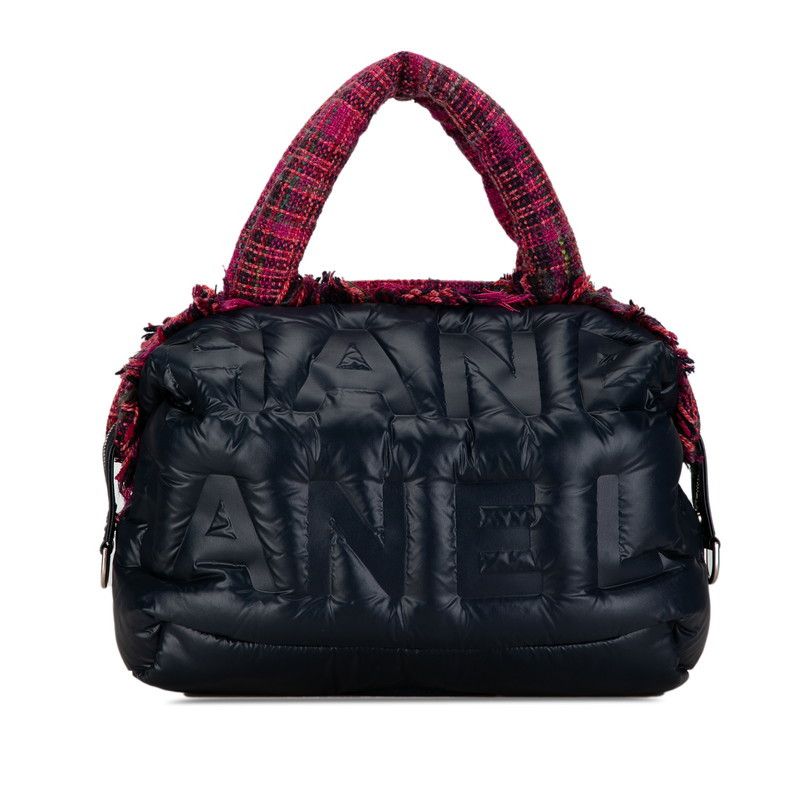 Chanel Chanel Chanel Nylon Wool Coco Neige Embossed Logo Handbag Canvas Handbag in Very Good Condition Size ONE SIZE - 4 Thumbnail