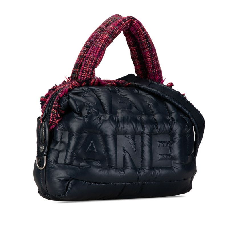 Chanel Chanel Chanel Nylon Wool Coco Neige Embossed Logo Handbag Canvas Handbag in Very Good Condition Size ONE SIZE - 3 Thumbnail