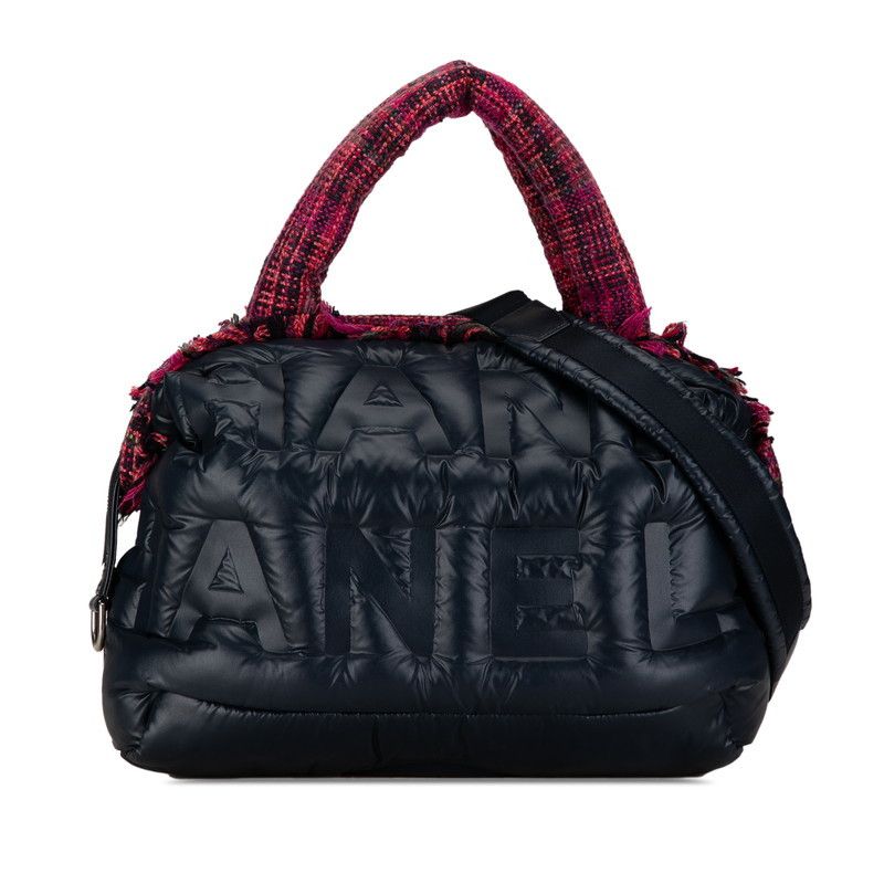 Chanel Chanel Chanel Nylon Wool Coco Neige Embossed Logo Handbag Canvas Handbag in Very Good Condition Size ONE SIZE - 2 Thumbnail