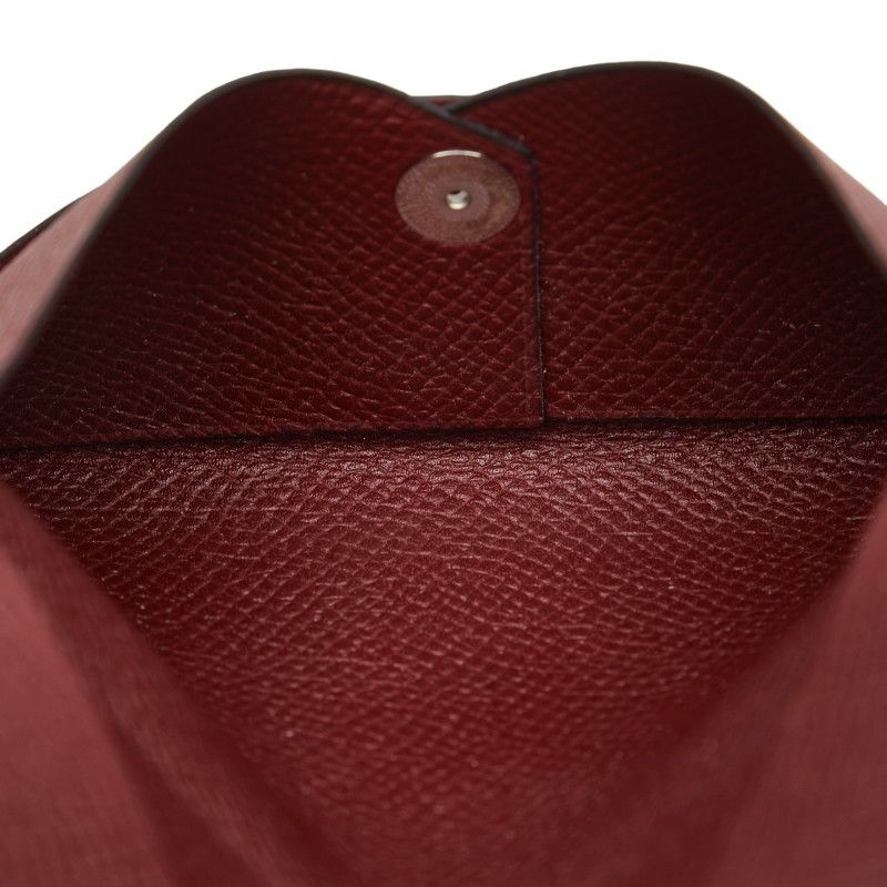 Hermes Hermes Hermes Calvi Card Case Coin Case Rouge Ash Wine Red Leather Card Case in Great Condition Size ONE SIZE - 7 Thumbnail
