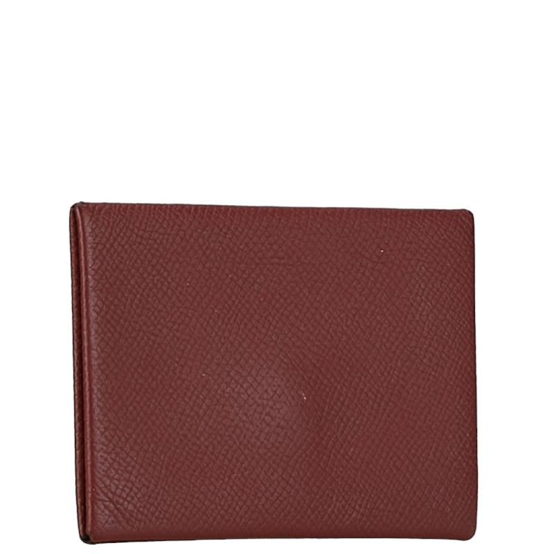 Hermes Hermes Hermes Calvi Card Case Coin Case Rouge Ash Wine Red Leather Card Case in Great Condition Size ONE SIZE - 2 Thumbnail