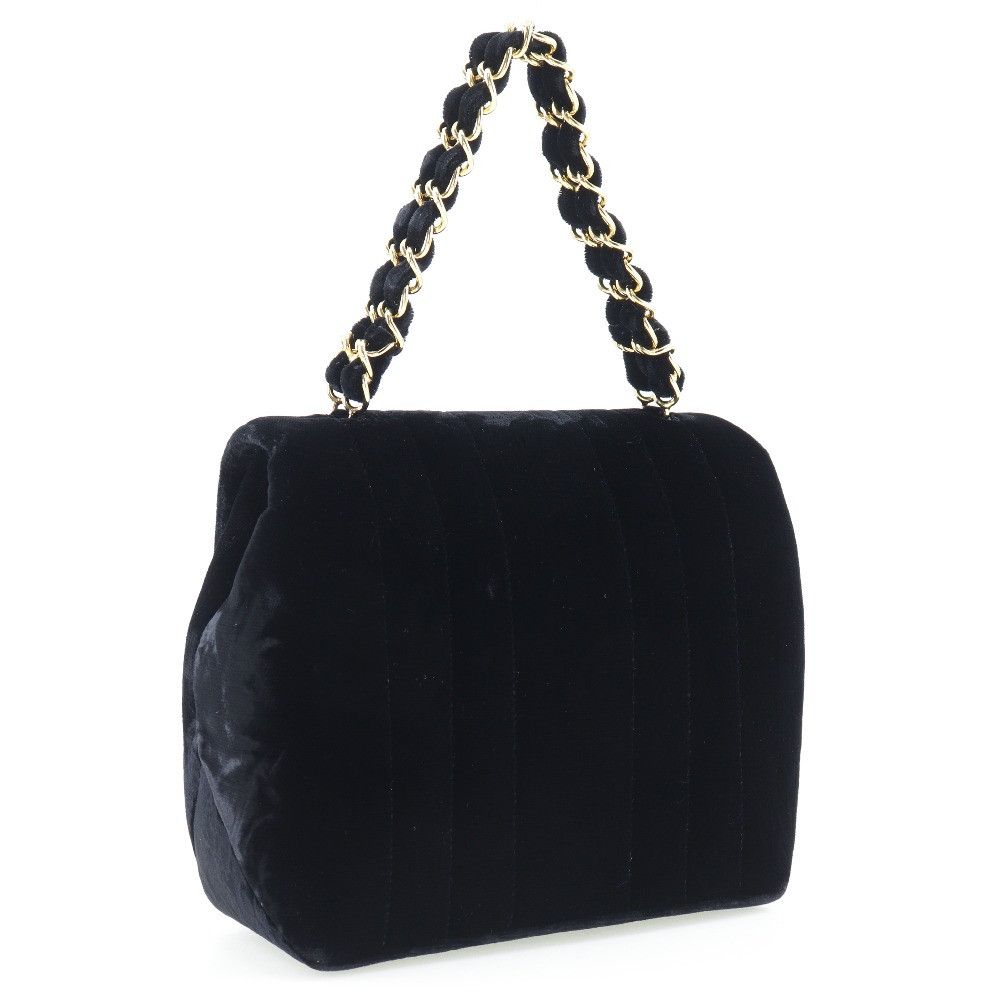Chanel Chanel Vertical Quilt Velour Handbag Cotton Handbag in Very Good Condition Size ONE SIZE - 3 Thumbnail
