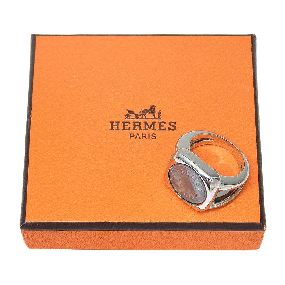 Hermes Hermes Silver Sellier Ring Metal Ring in Very Good Condition Size ONE SIZE - 6 Thumbnail