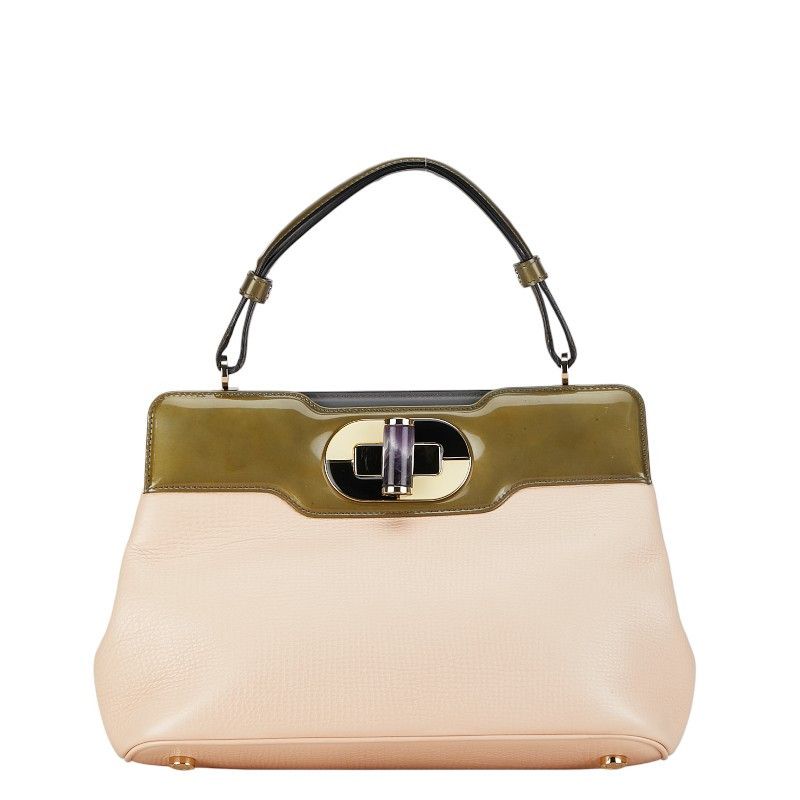 Bvlgari Bvlgari Bvlgari Isabella Rossellini Leather Enamel 2WAY Handbag Leather Handbag in Very Good Condition Size ONE SIZE - 2 Thumbnail