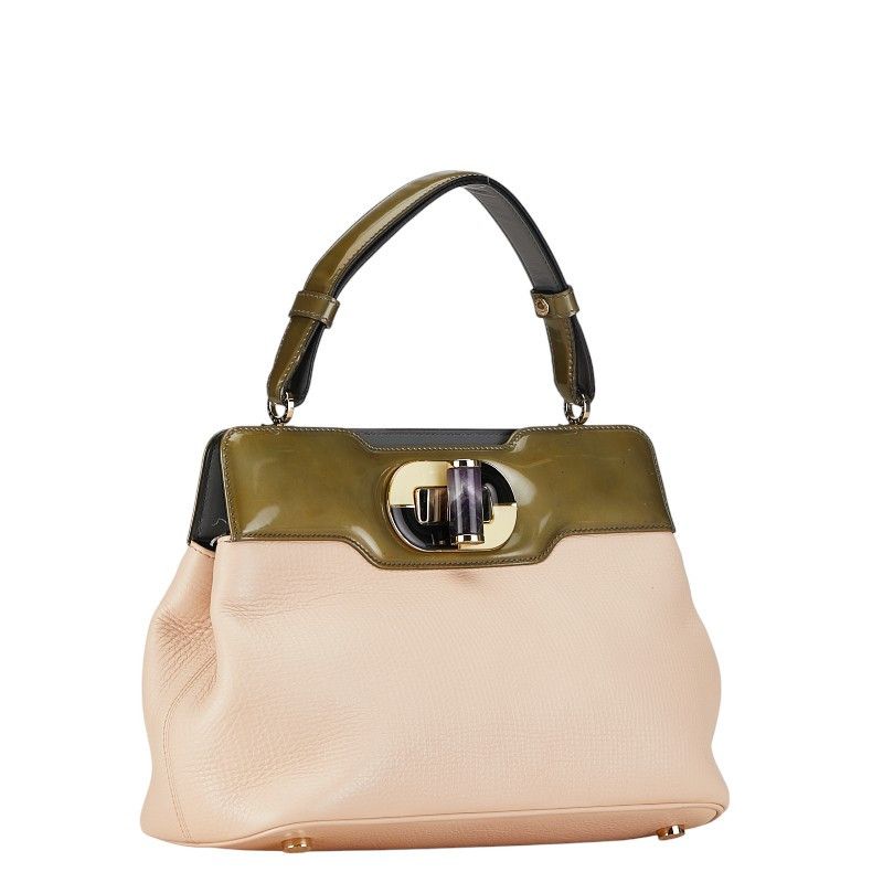 Bvlgari Bvlgari Bvlgari Isabella Rossellini Leather Enamel 2WAY Handbag Leather Handbag in Very Good Condition Size ONE SIZE - 3 Thumbnail