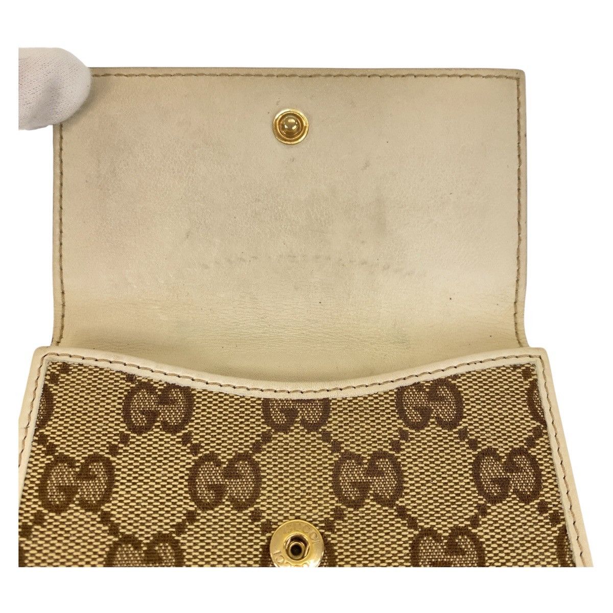Gucci Gucci Gucci GG Canvas Heart Compact Wallet 408463 Canvas Short Wallet 408463 in Very Good Condition Size ONE SIZE - 7 Thumbnail