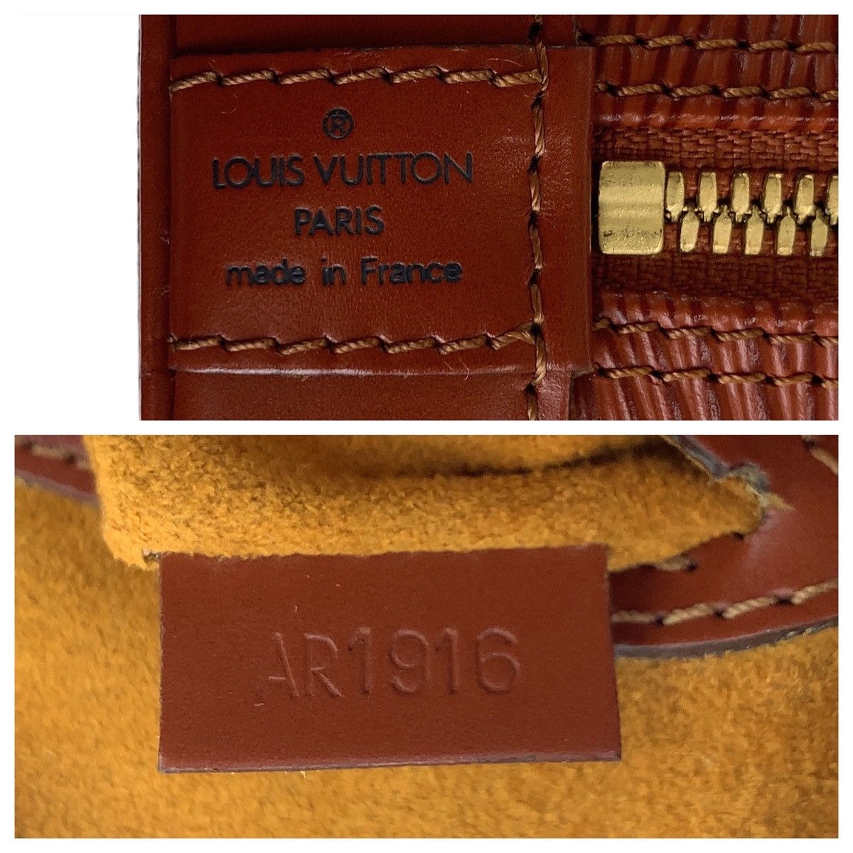Louis Vuitton Louis Vuitton Louis Vuitton Epi Alma Handbag Brown M52143 Leather Handbag M52143 Size ONE SIZE - 10 Thumbnail