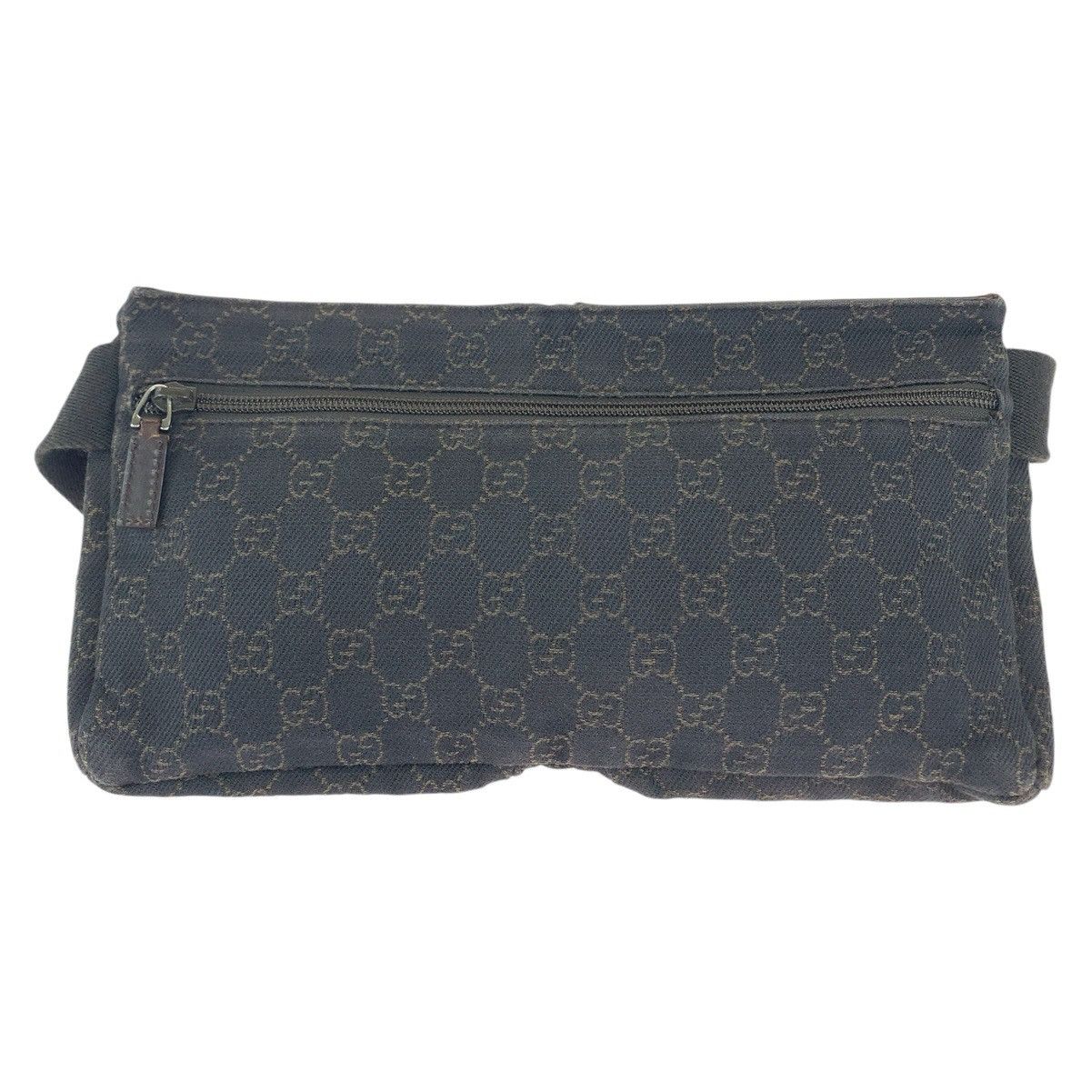 Gucci Gucci Gucci GG Canvas Leather Brown Silver Hardware Waist Bag Canvas Belt Bag 28566 in Very Good Condition Size ONE SIZE - 2 Thumbnail