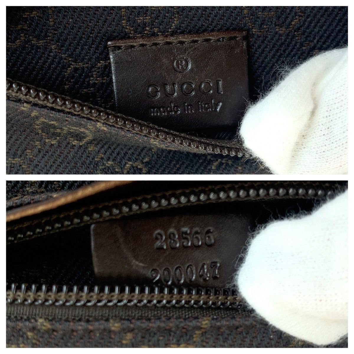 Gucci Gucci Gucci GG Canvas Leather Brown Silver Hardware Waist Bag Canvas Belt Bag 28566 in Very Good Condition Size ONE SIZE - 9 Thumbnail