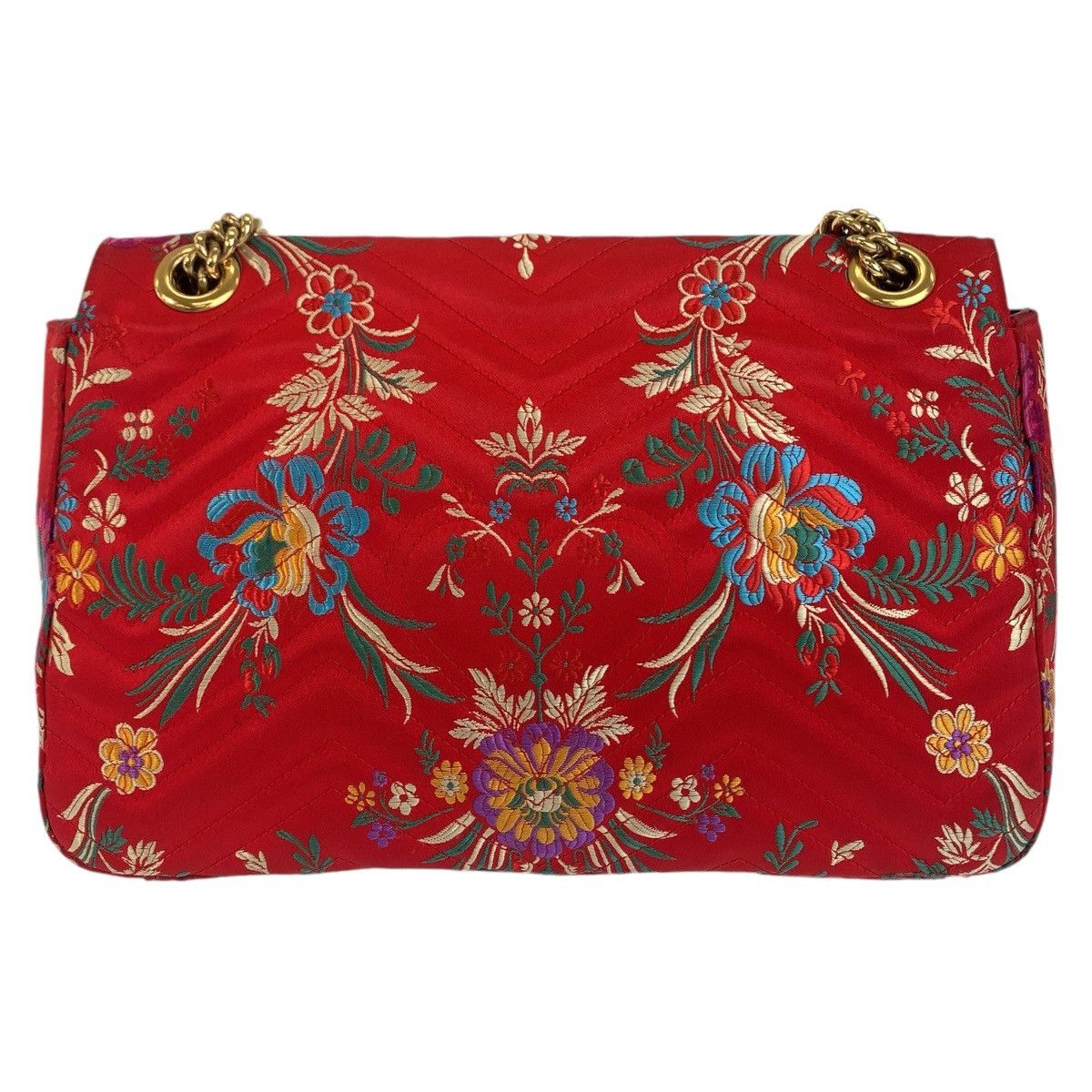 Gucci Gucci Gucci GG Marmont Red Satin Shoulder Bag 443496 Canvas Crossbody Bag 443496 in Very Good Condition Size ONE SIZE - 2 Thumbnail