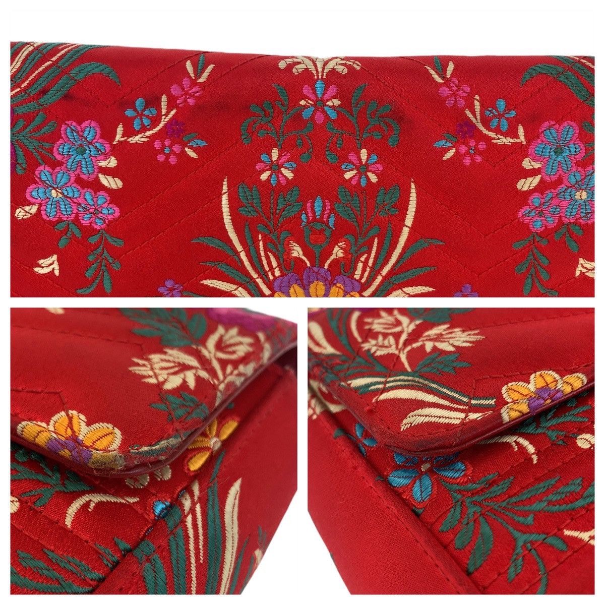 Gucci Gucci Gucci GG Marmont Red Satin Shoulder Bag 443496 Canvas Crossbody Bag 443496 in Very Good Condition Size ONE SIZE - 6 Thumbnail
