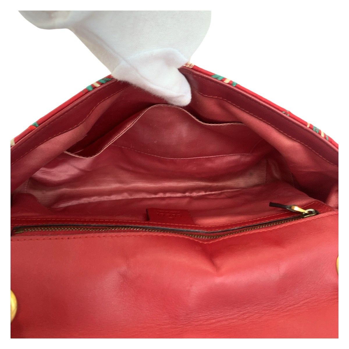 Gucci Gucci Gucci GG Marmont Red Satin Shoulder Bag 443496 Canvas Crossbody Bag 443496 in Very Good Condition Size ONE SIZE - 3 Thumbnail