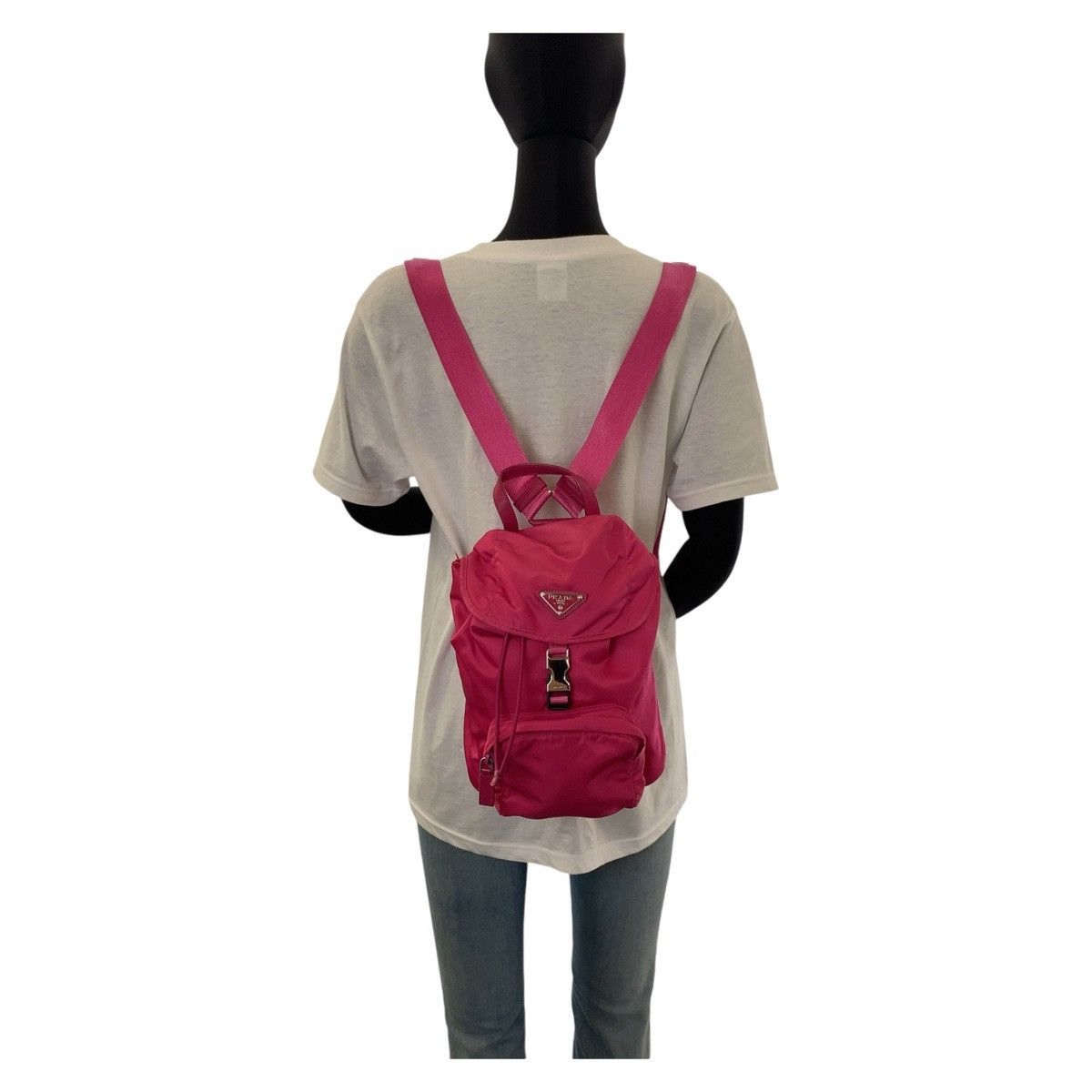 Prada Prada Prada Nylon Tessuto Logo Backpack Canvas Backpack in Very Good Condition Size ONE SIZE - 7 Thumbnail