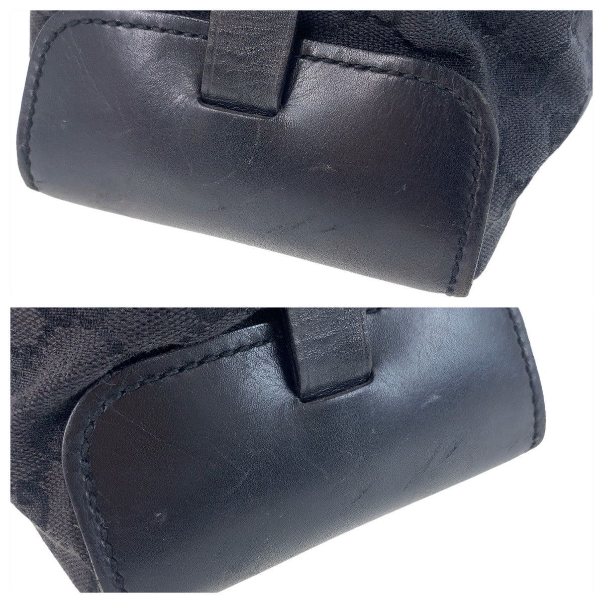 Gucci Gucci Gucci Black GG Canvas Leather Tote Bag Canvas Tote Bag 106251 in Very Good Condition Size ONE SIZE - 7 Thumbnail