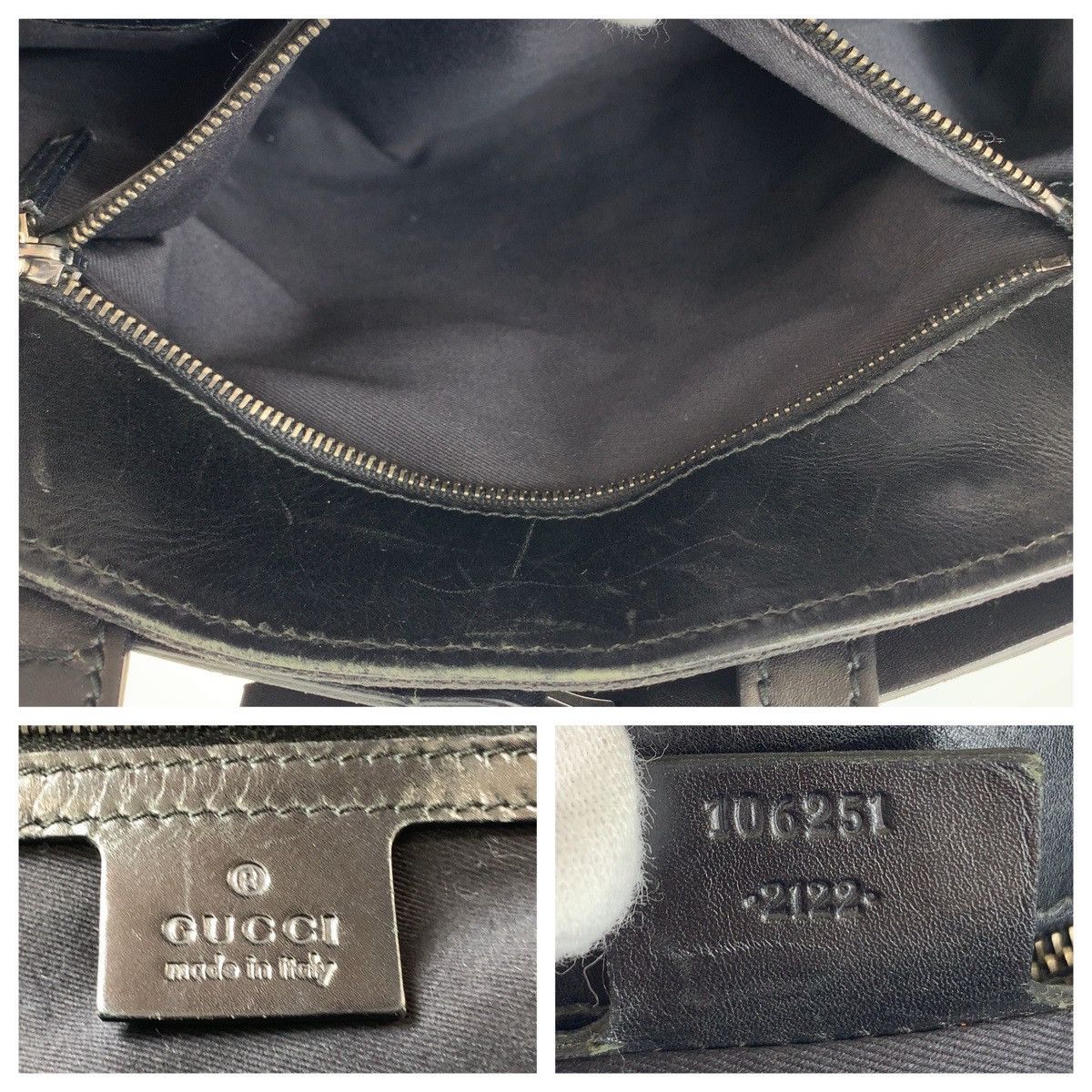 Gucci Gucci Gucci Black GG Canvas Leather Tote Bag Canvas Tote Bag 106251 in Very Good Condition Size ONE SIZE - 10 Thumbnail