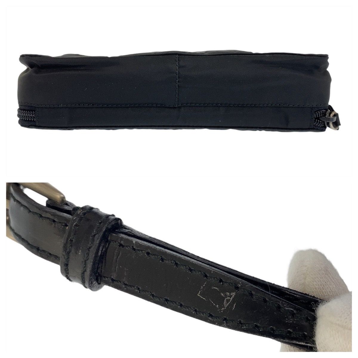 Prada Prada Prada Nylon/Leather Tessuto Triangle Logo Crossbody Bag Canvas Crossbody Bag 408229 in Very Good Condition Size ONE SIZE - 8 Thumbnail