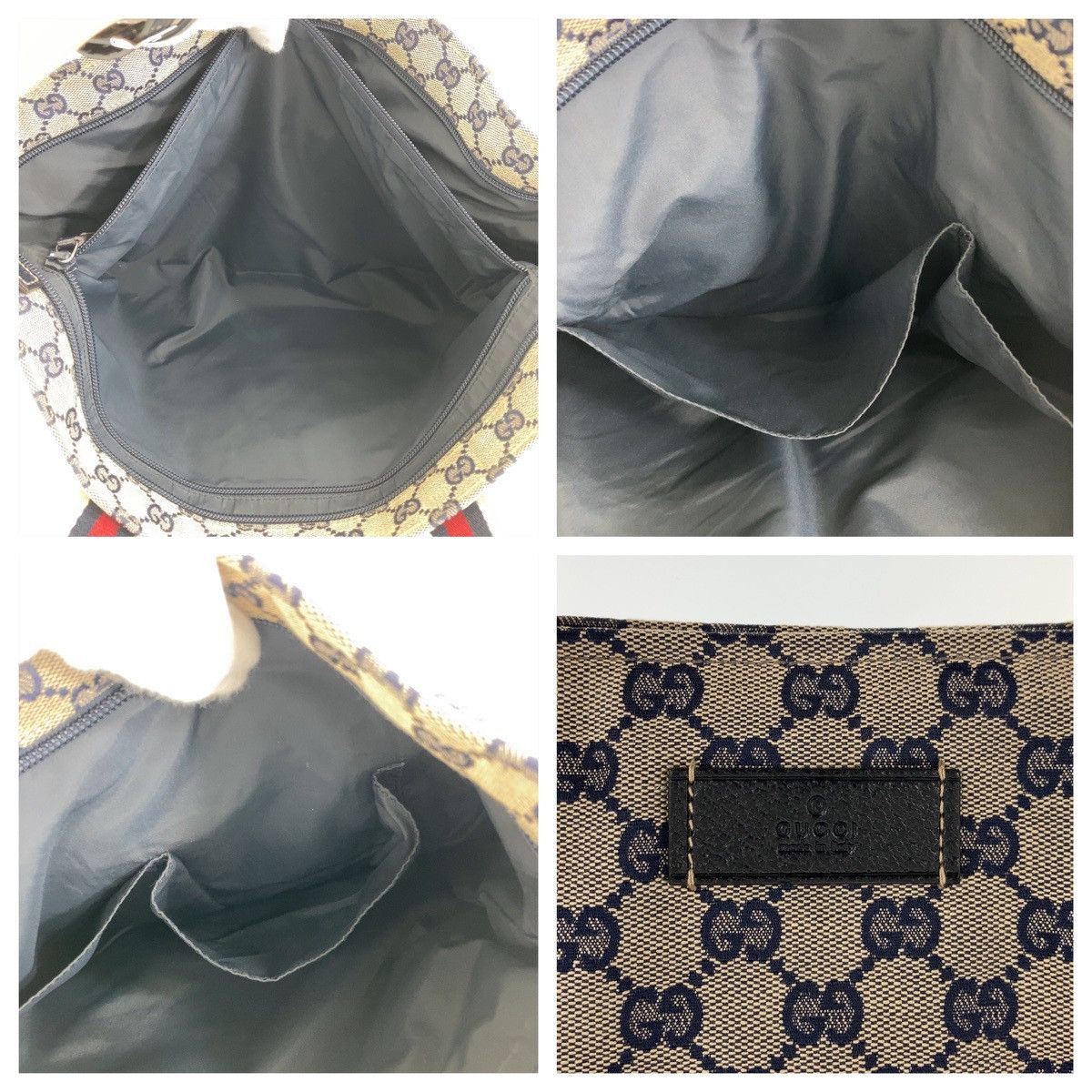 Gucci Gucci Gucci GG Canvas Leather Tote Bag Canvas Tote Bag 155524 Size ONE SIZE - 5 Thumbnail
