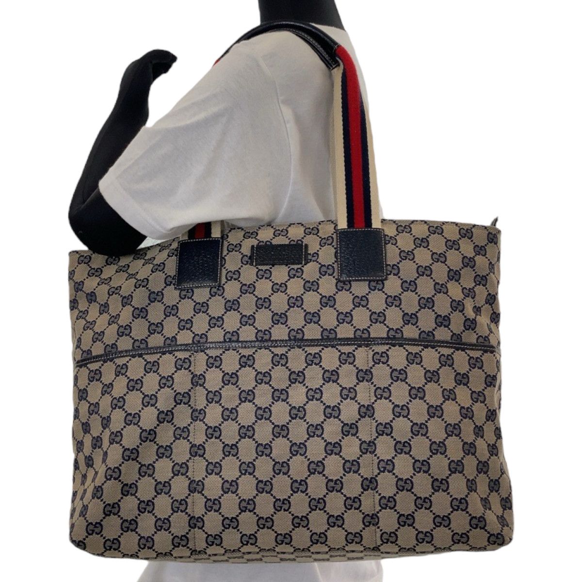 Gucci Gucci Gucci GG Canvas Leather Tote Bag Canvas Tote Bag 155524 Size ONE SIZE - 6 Thumbnail
