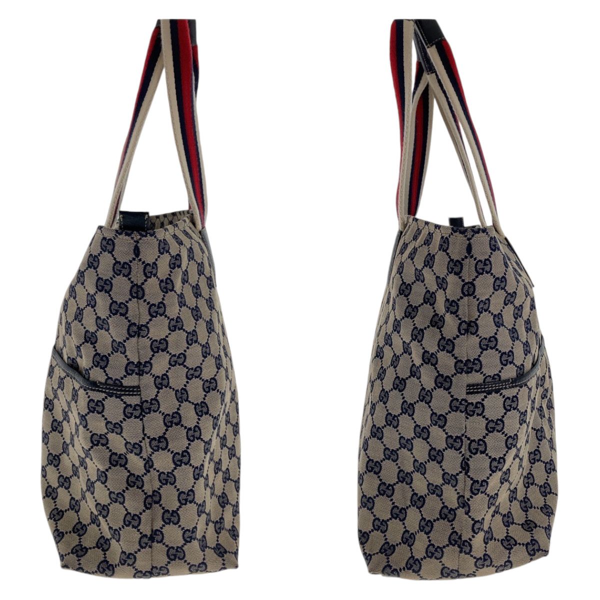 Gucci Gucci Gucci GG Canvas Leather Tote Bag Canvas Tote Bag 155524 Size ONE SIZE - 7 Thumbnail