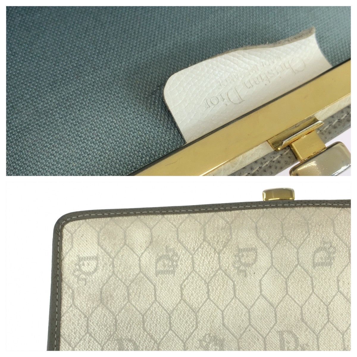 Dior Dior Dior PVC Honeycomb Clutch Bag Canvas Clutch Bag in Very Good Condition Size ONE SIZE - 8 Thumbnail