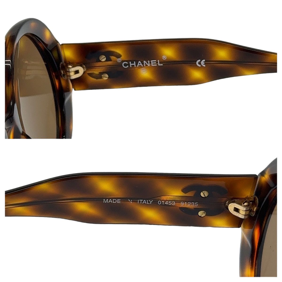 Chanel Chanel Chanel Marble Round Sunglasses Plastic Brown Gold Plastic Sunglasses 01453 91235 in Very Good Condition Size ONE SIZE - 6 Thumbnail