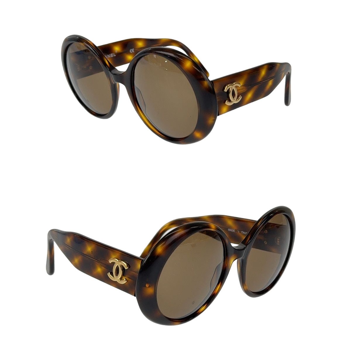Chanel Chanel Chanel Marble Round Sunglasses Plastic Brown Gold Plastic Sunglasses 01453 91235 in Very Good Condition Size ONE SIZE - 7 Thumbnail