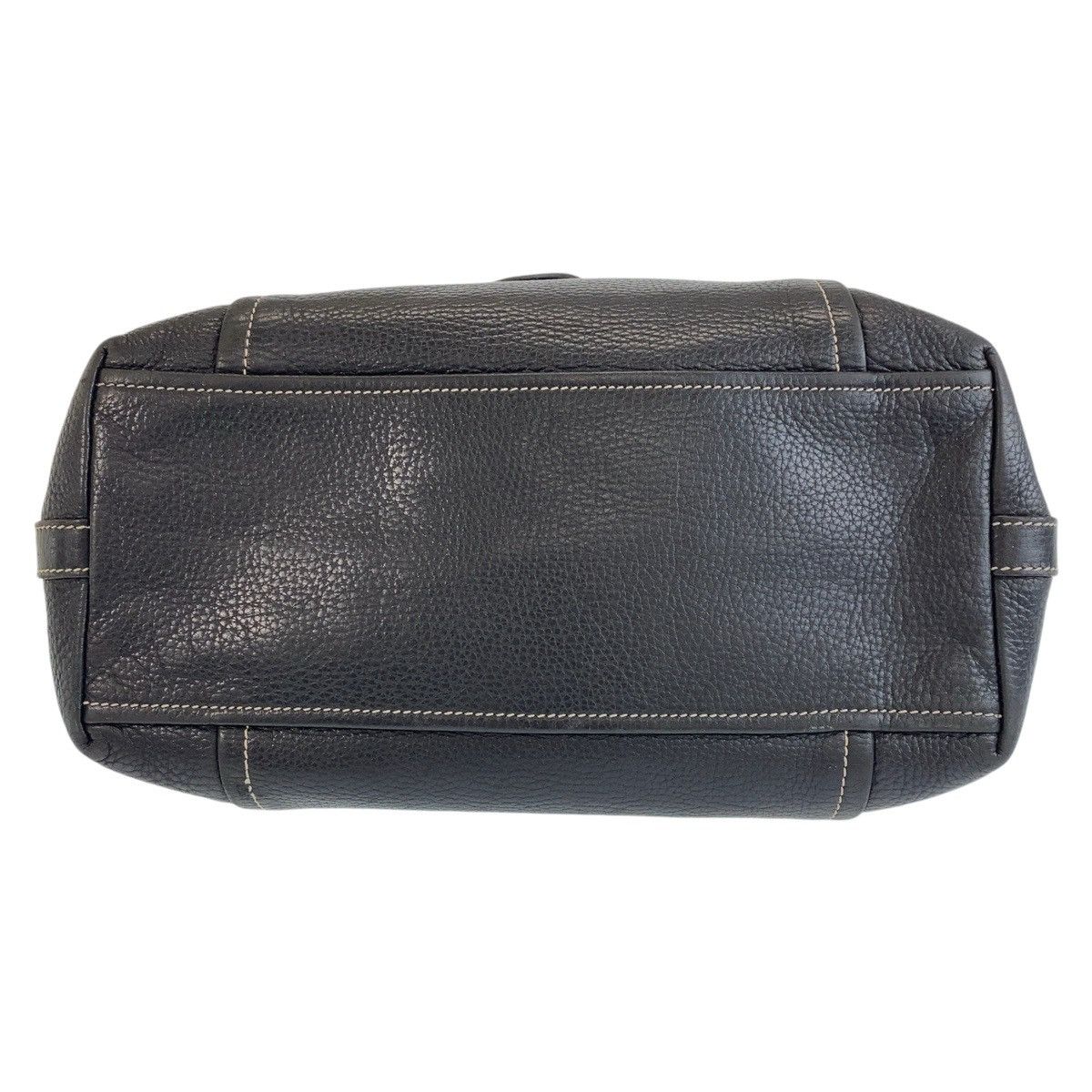 Prada Prada Prada Black Leather Tote Shoulder Bag with Name Tag and Silver Hardware Leather Tote Bag in Very Good Condition Size ONE SIZE - 6 Thumbnail