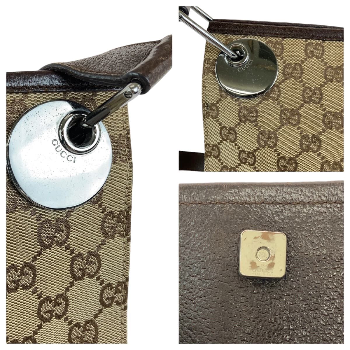 Gucci Gucci Gucci GG Canvas Eclipse Brown Silver Hardware Shoulder Bag Canvas Crossbody Bag 120841 in Very Good Condition Size ONE SIZE - 6 Thumbnail