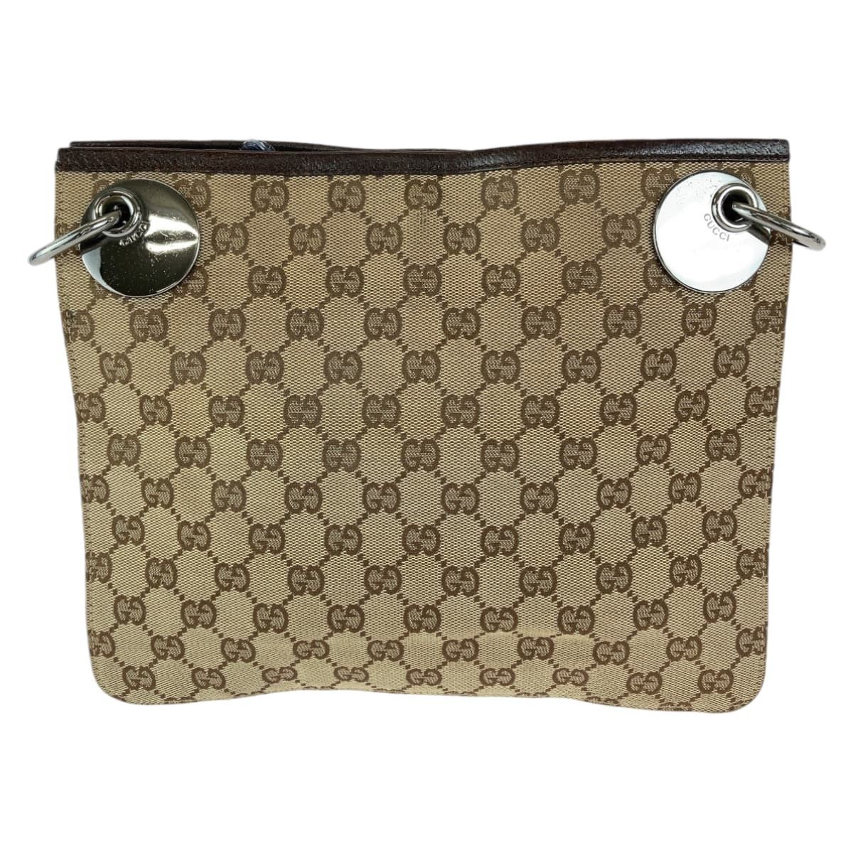 Gucci Gucci Gucci GG Canvas Eclipse Brown Silver Hardware Shoulder Bag Canvas Crossbody Bag 120841 in Very Good Condition Size ONE SIZE - 2 Thumbnail