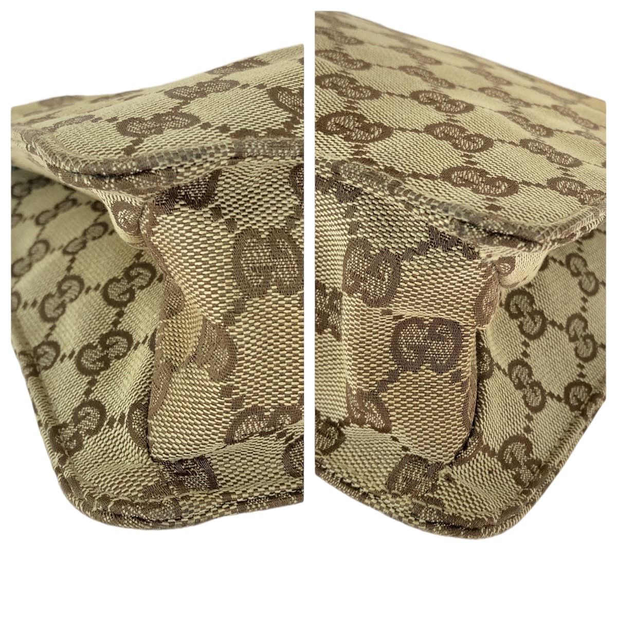 Gucci Gucci Gucci GG Canvas Eclipse Brown Silver Hardware Shoulder Bag Canvas Crossbody Bag 120841 in Very Good Condition Size ONE SIZE - 3 Thumbnail