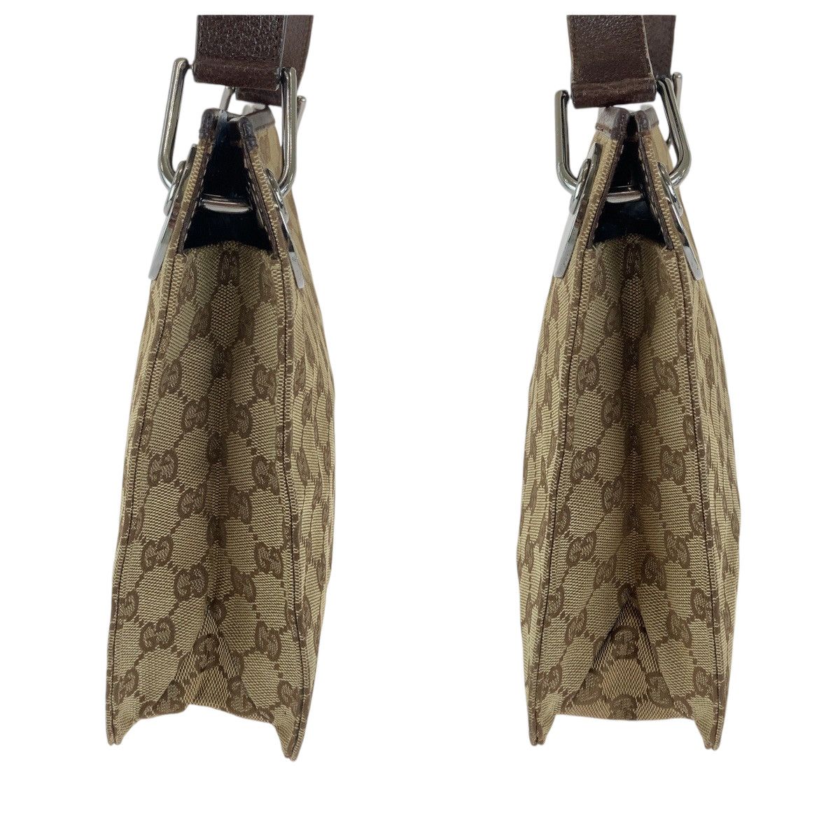 Gucci Gucci Gucci GG Canvas Eclipse Brown Silver Hardware Shoulder Bag Canvas Crossbody Bag 120841 in Very Good Condition Size ONE SIZE - 8 Thumbnail