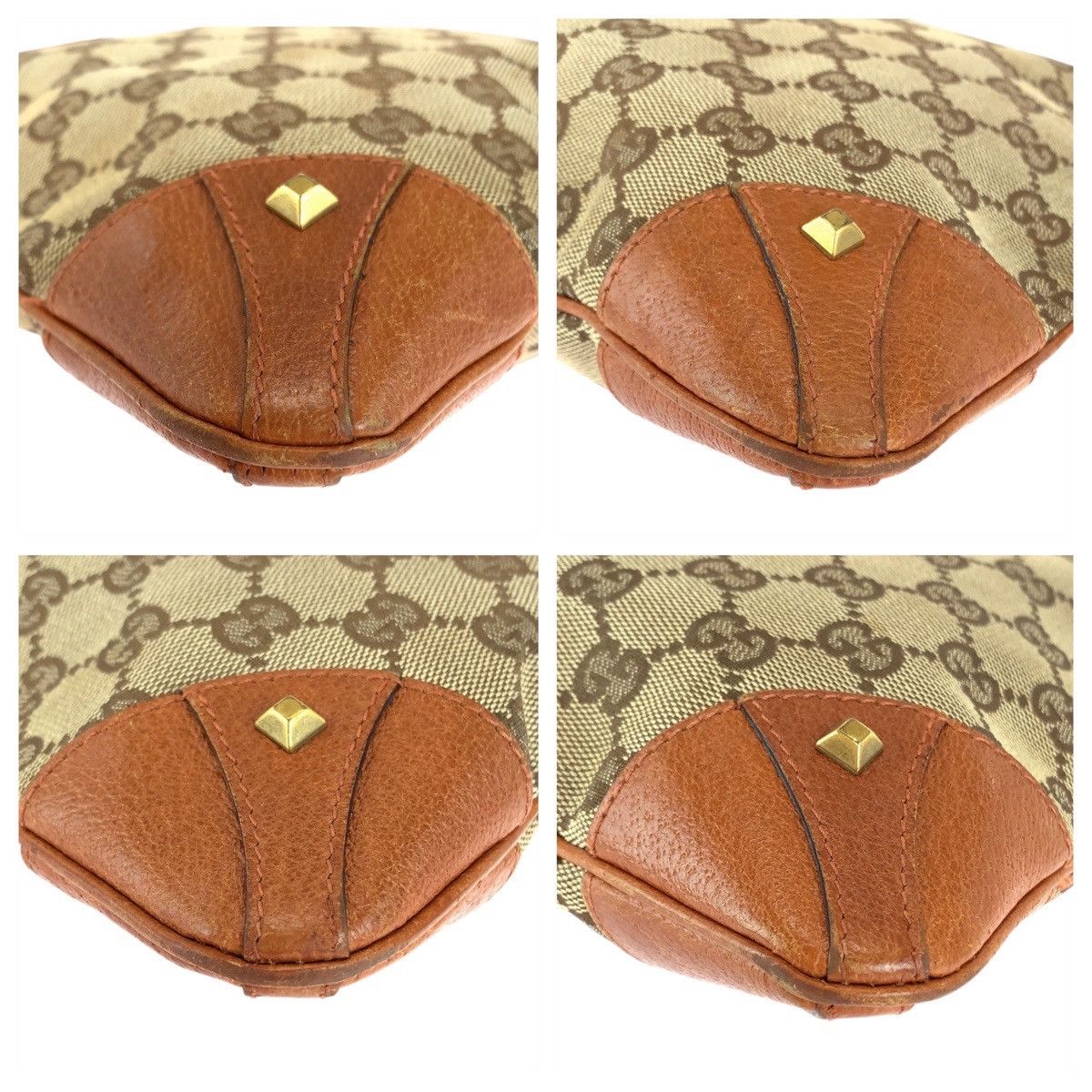 Gucci Gucci Gucci GG Canvas Leather Studs Brown Camel Gold Hardware Crossbody Bag Canvas Crossbody Bag 120893 in Very Good Condition Size ONE SIZE - 4 Thumbnail