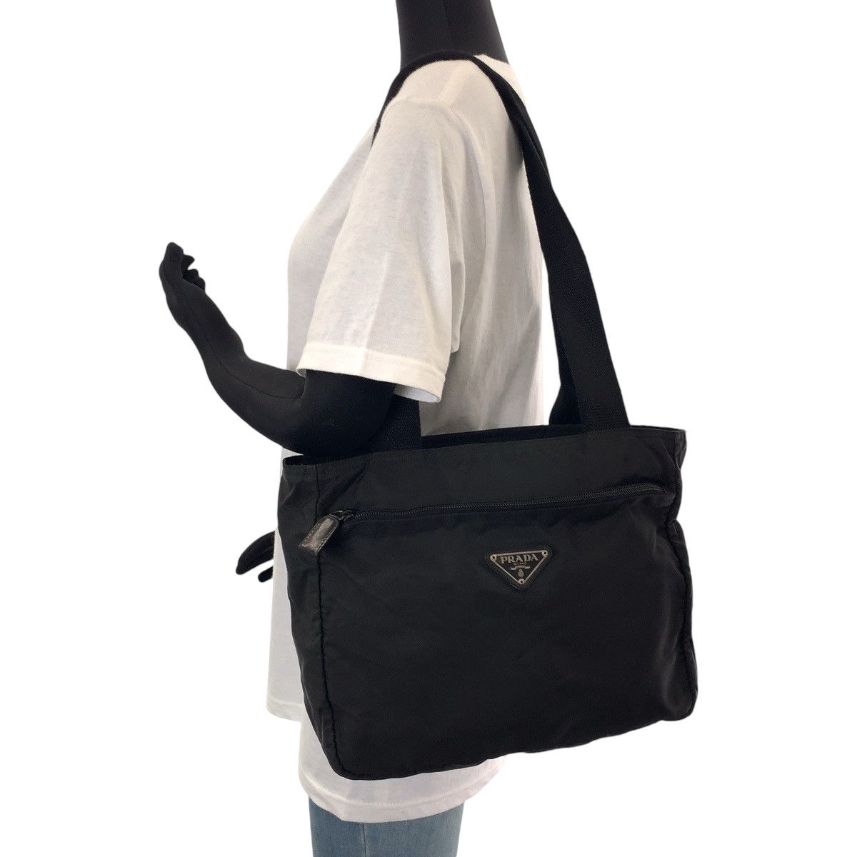 Prada Prada Prada Nylon Tessuto Triangle Logo Tote Bag Canvas Tote Bag 407874 in Very Good Condition Size ONE SIZE - 7 Thumbnail