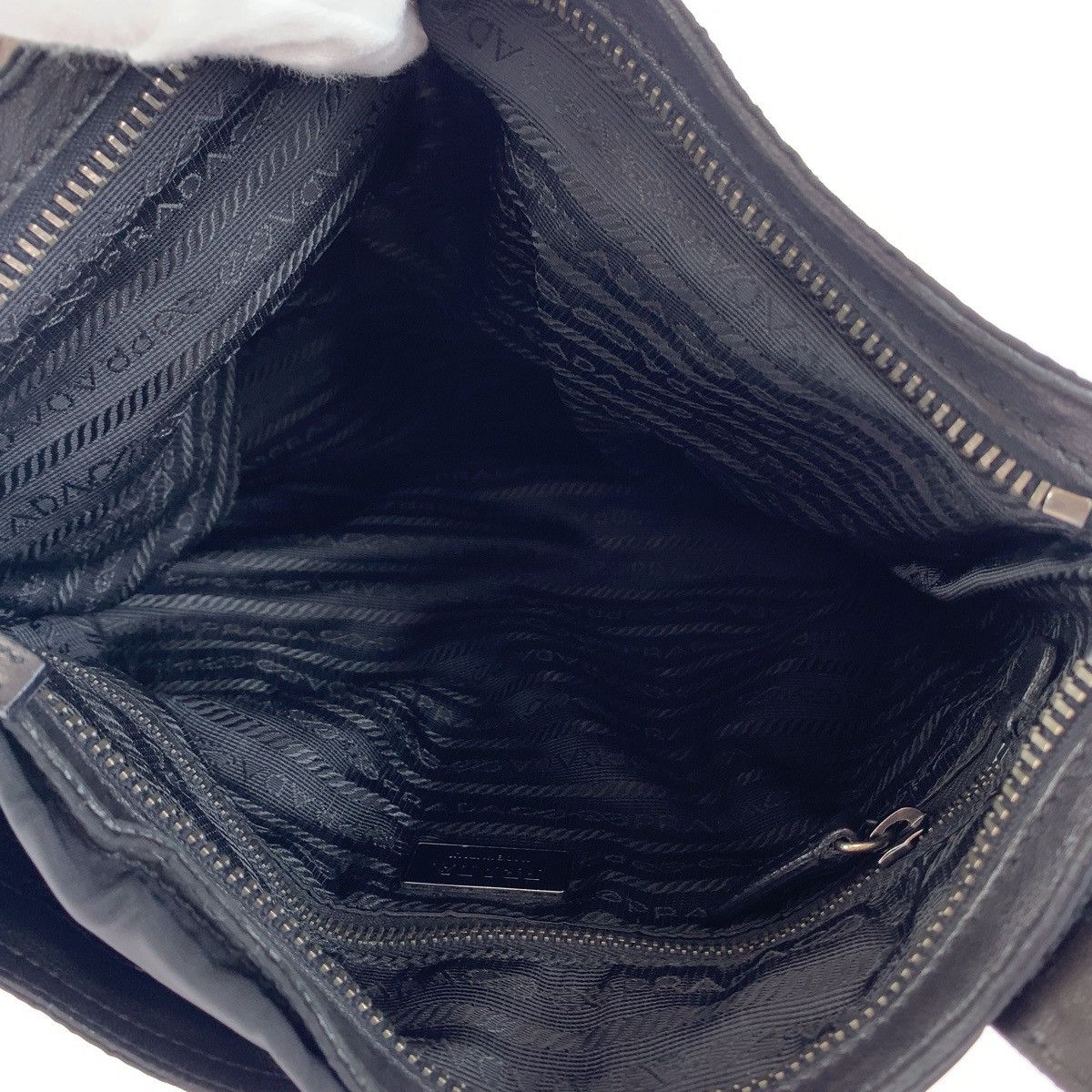 Prada Prada Prada Nylon/Leather Tessuto Triangle Logo Plate Shoulder Bag Canvas Crossbody Bag 407875 in Very Good Condition Size ONE SIZE - 9 Thumbnail