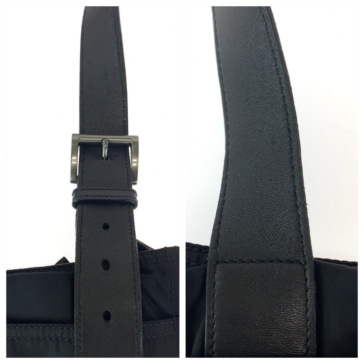 Prada Prada Prada Nylon/Leather Tessuto Triangle Logo Plate Shoulder Bag Canvas Crossbody Bag 407875 in Very Good Condition Size ONE SIZE - 6 Thumbnail