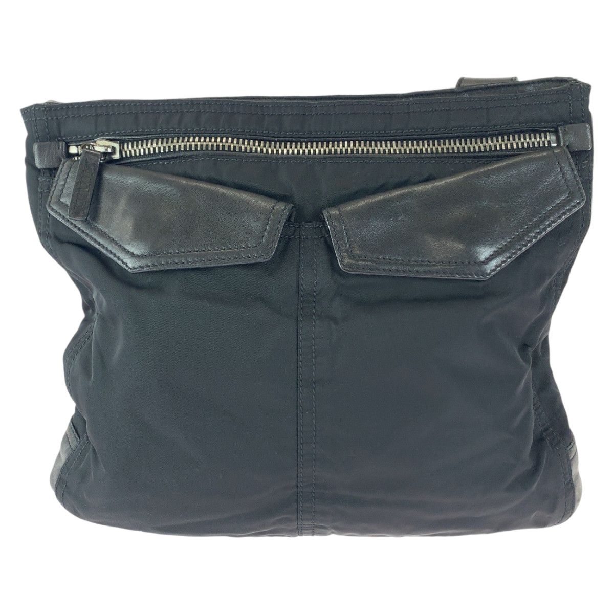 Prada Prada Prada Nylon/Leather Tessuto Triangle Logo Plate Shoulder Bag Canvas Crossbody Bag 407875 in Very Good Condition Size ONE SIZE - 2 Thumbnail