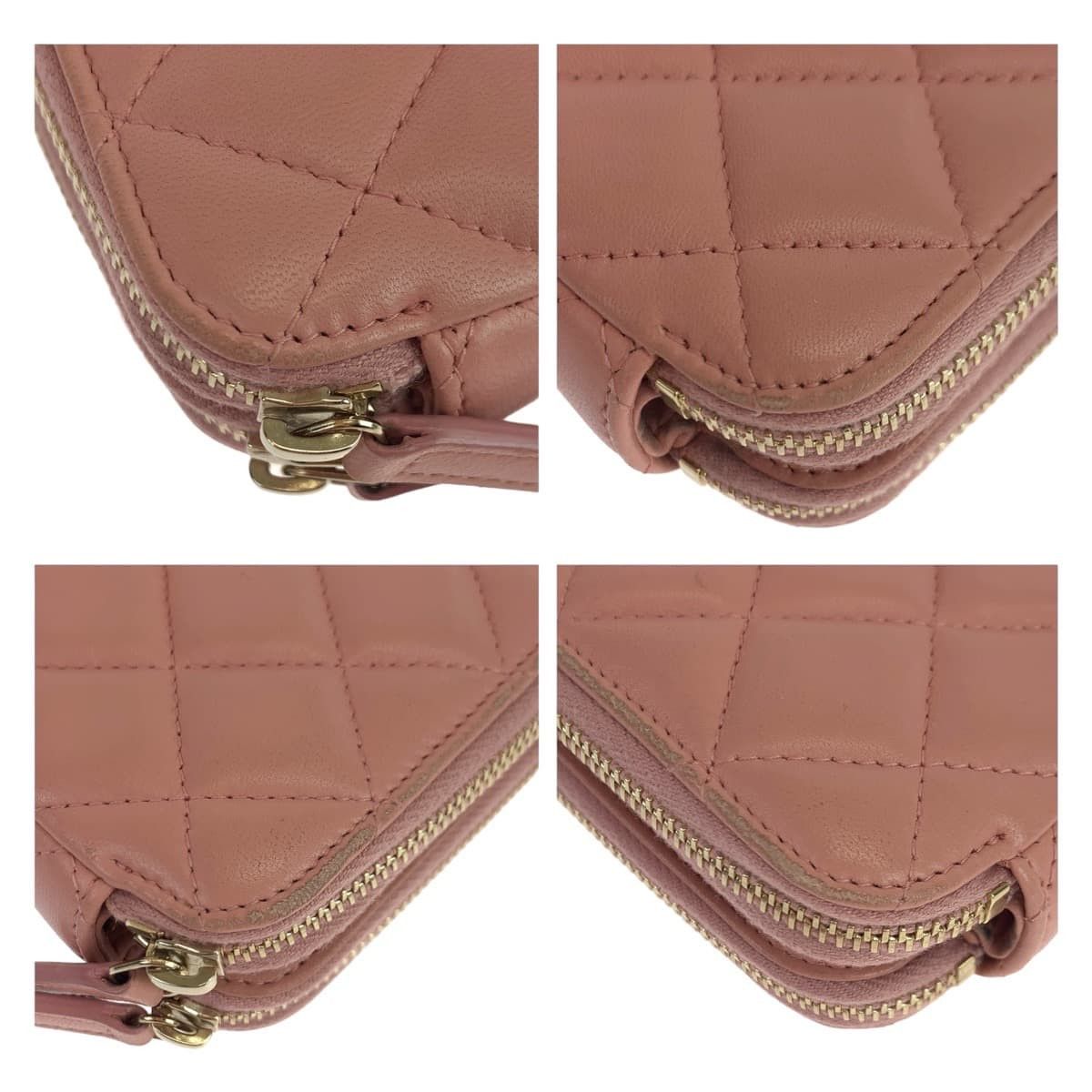 Chanel Chanel Chanel Matelasse Lambskin Double Zipper Crossbody Leather Crossbody Bag A82527 Size ONE SIZE - 5 Thumbnail