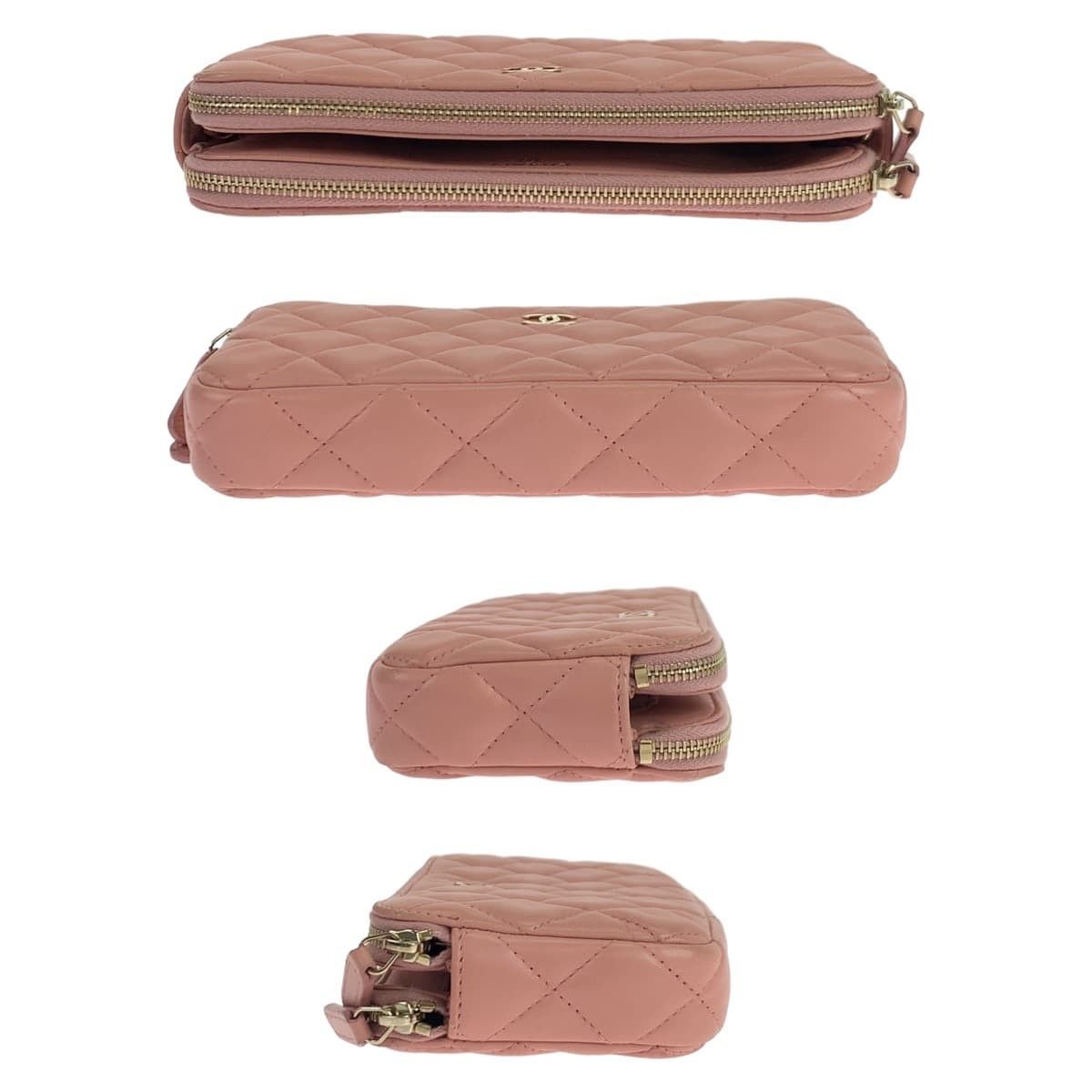 Chanel Chanel Chanel Matelasse Lambskin Double Zipper Crossbody Leather Crossbody Bag A82527 Size ONE SIZE - 7 Thumbnail
