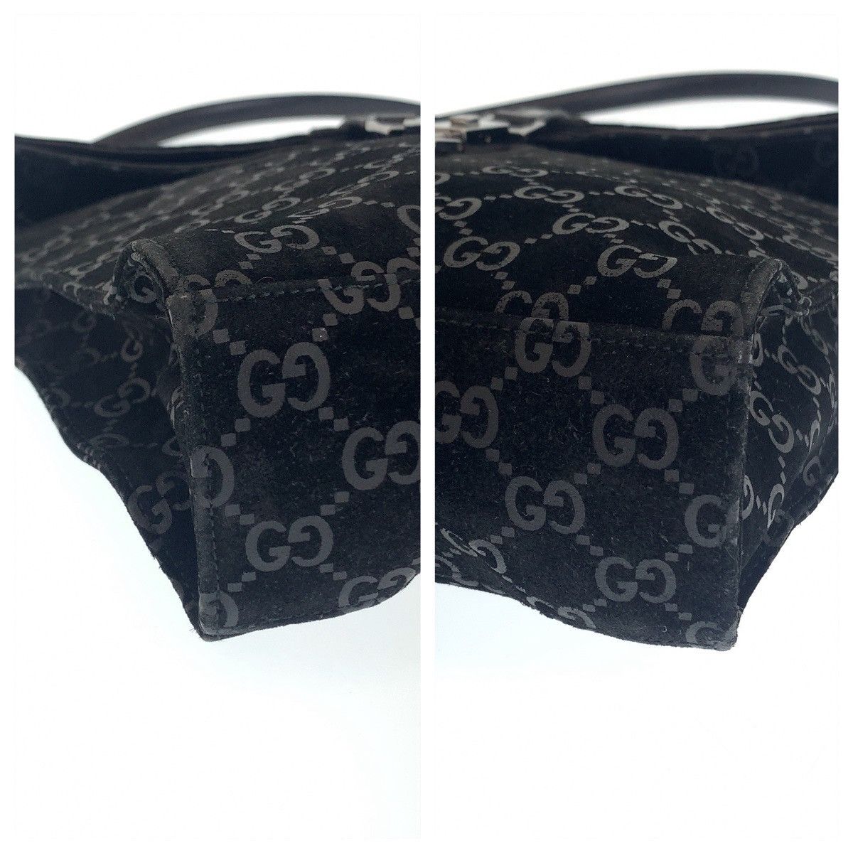 Gucci Gucci Gucci Jackie Suede Shoulder Bag Black Leather Shoulder Bag 0013355 in Very Good Condition Size ONE SIZE - 3 Thumbnail