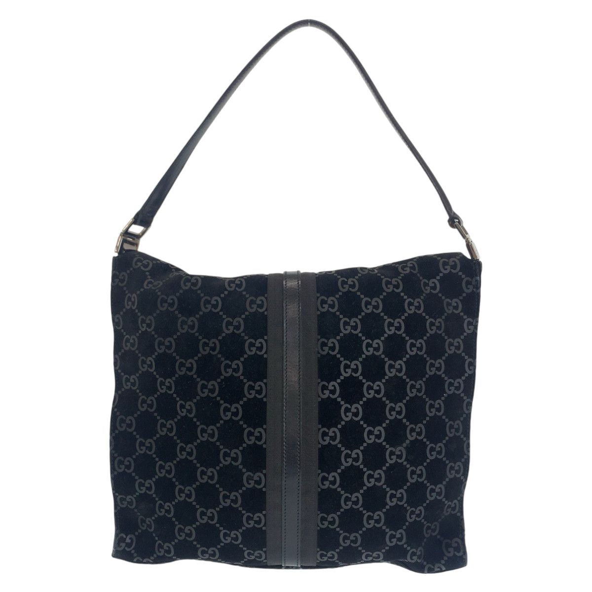 Gucci Gucci Gucci Jackie Suede Shoulder Bag Black Leather Shoulder Bag 0013355 in Very Good Condition Size ONE SIZE - 2 Thumbnail