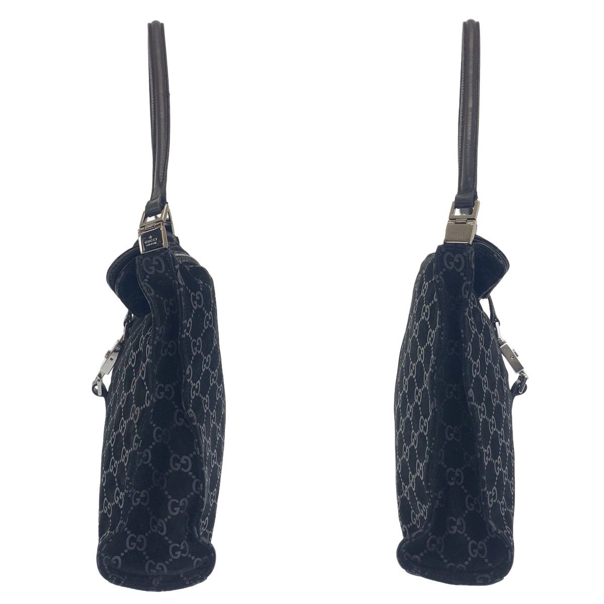 Gucci Gucci Gucci Jackie Suede Shoulder Bag Black Leather Shoulder Bag 0013355 in Very Good Condition Size ONE SIZE - 8 Thumbnail