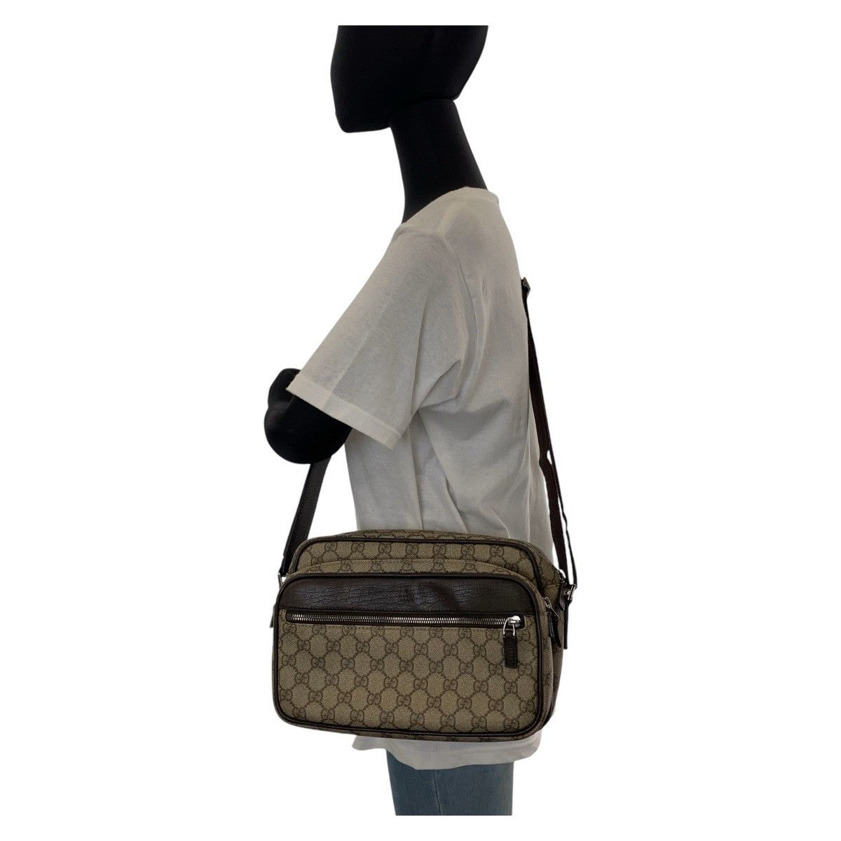 Gucci Gucci Gucci GG Supreme Canvas Leather Shoulder Bag Canvas Crossbody Bag 114531 Size ONE SIZE - 9 Thumbnail