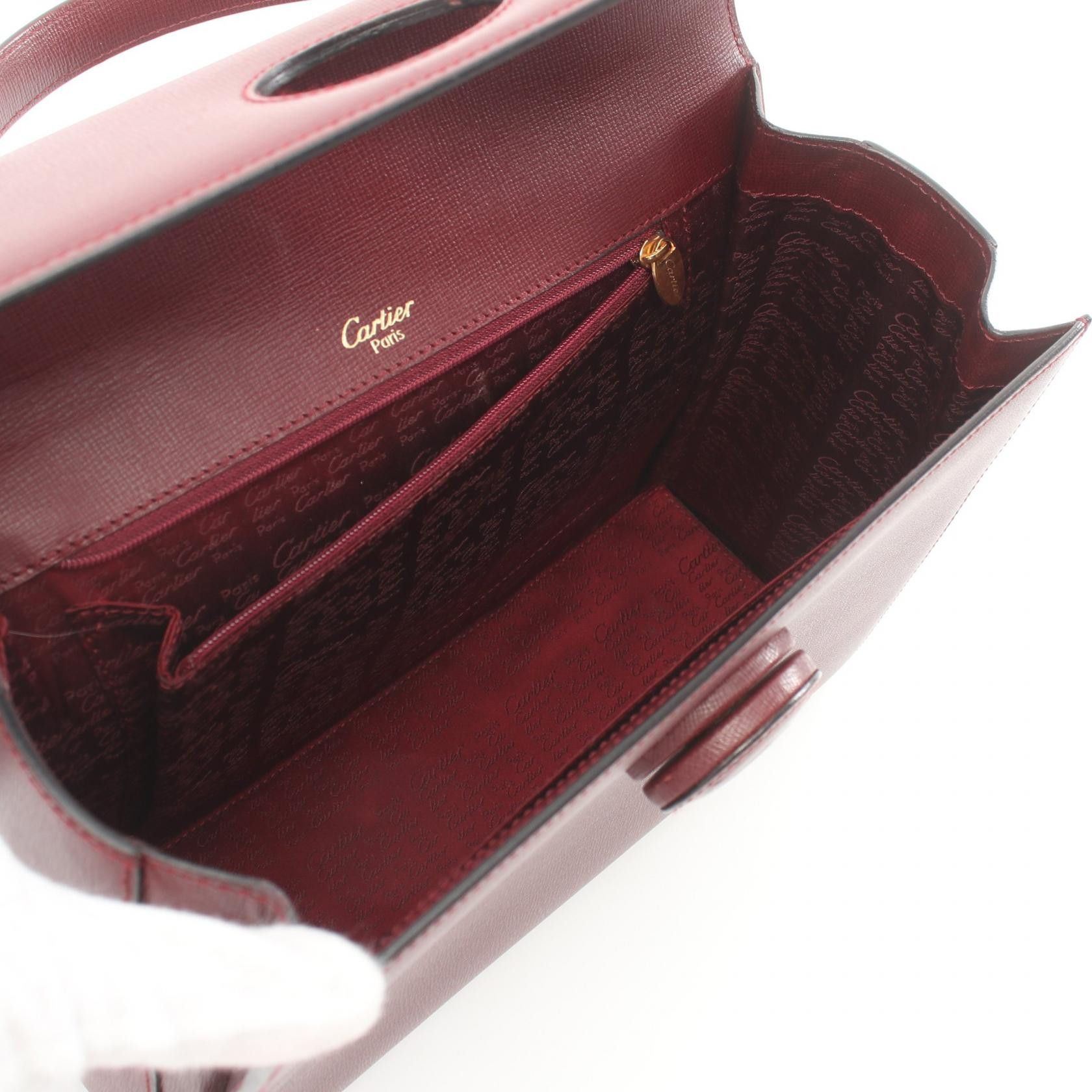 Cartier Cartier Must De Cartier Leather Handle Bag Leather Handbag in Great Condition Size ONE SIZE - 3 Thumbnail