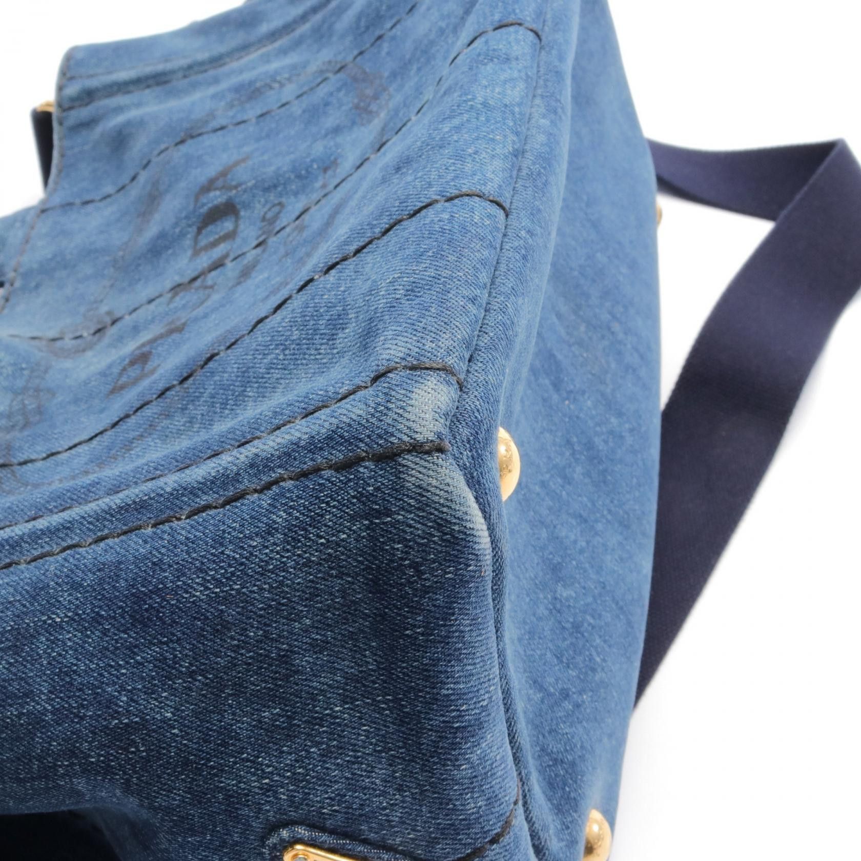Prada Prada Canapa Denim Tote Bag Denim Tote Bag 1BG439 in Very Good Condition Size ONE SIZE - 8 Thumbnail